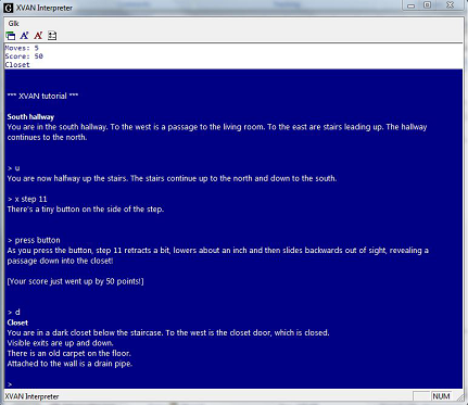 XVAN Glk interpreter screenshot